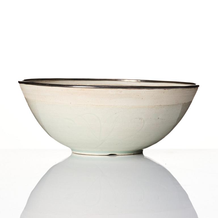A silver lined qing bai bowl, Song dynasty (960-1279).