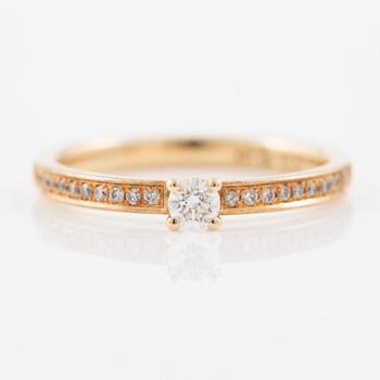 Wedding rings, a pair, Schalins, 18K gold with brilliant-cut diamonds.