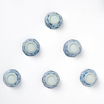 A set of six cups with stands, Qing dynasty, Kangxi (16662-1722).
