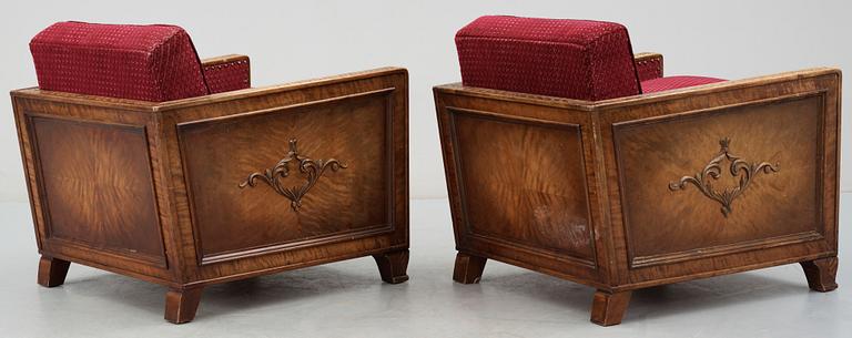 FÅTÖLJER, ett par, art deco, 1900-talets första hälft.