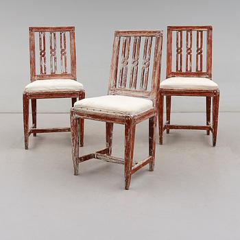 STOLAR, 3 st, gustavianska, 1700-talets slut.