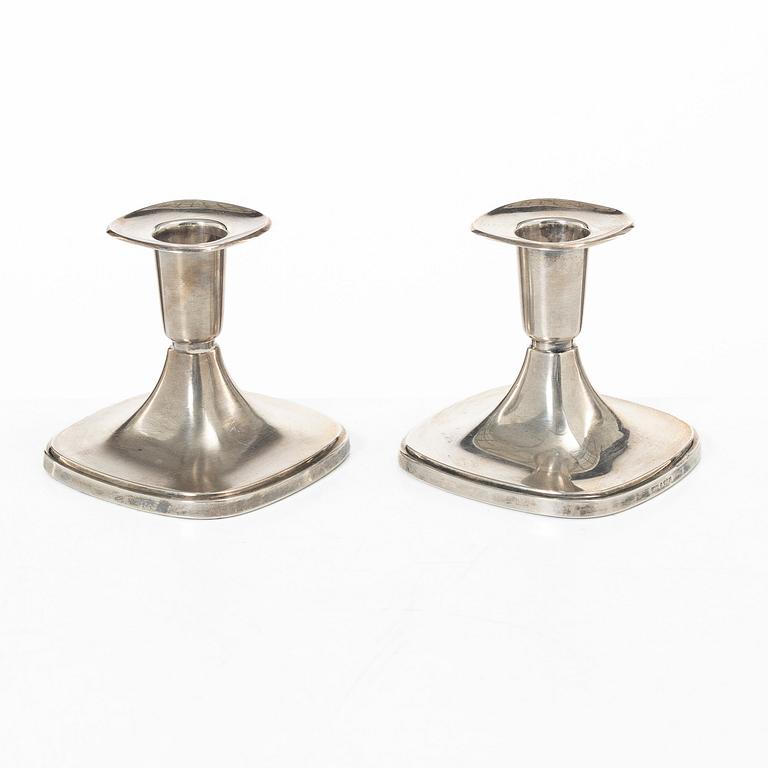 Tore Eldh, A pair of silver candle sticks, Ceson, Gothenburg, Sweden, 1968-69.