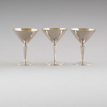 COCKTAILGLAS, 12 st, silver, Ceson, Stockholm 1974. Vikt ca 645 gram.