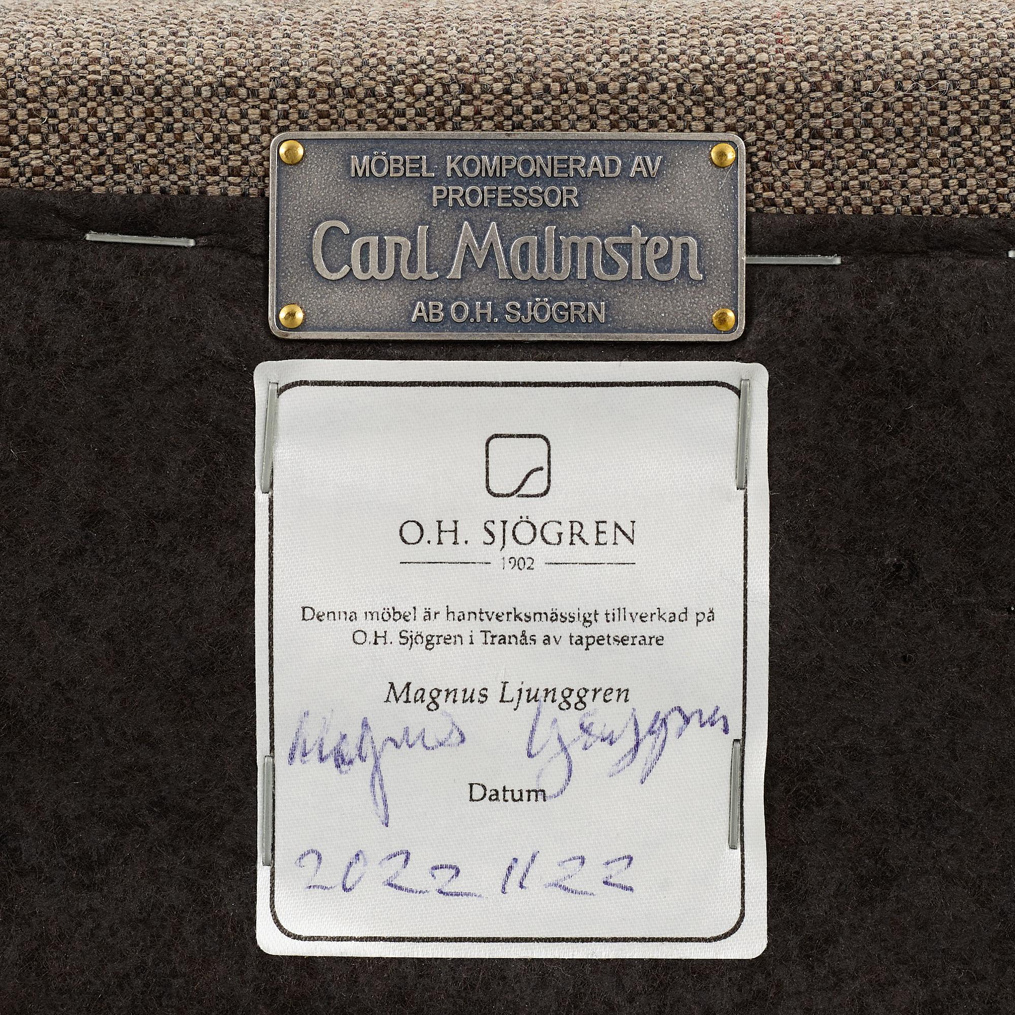 Carl Malmsten, soffa, "Lundeqvist PG", AB O.H. Sjögren, 2022.