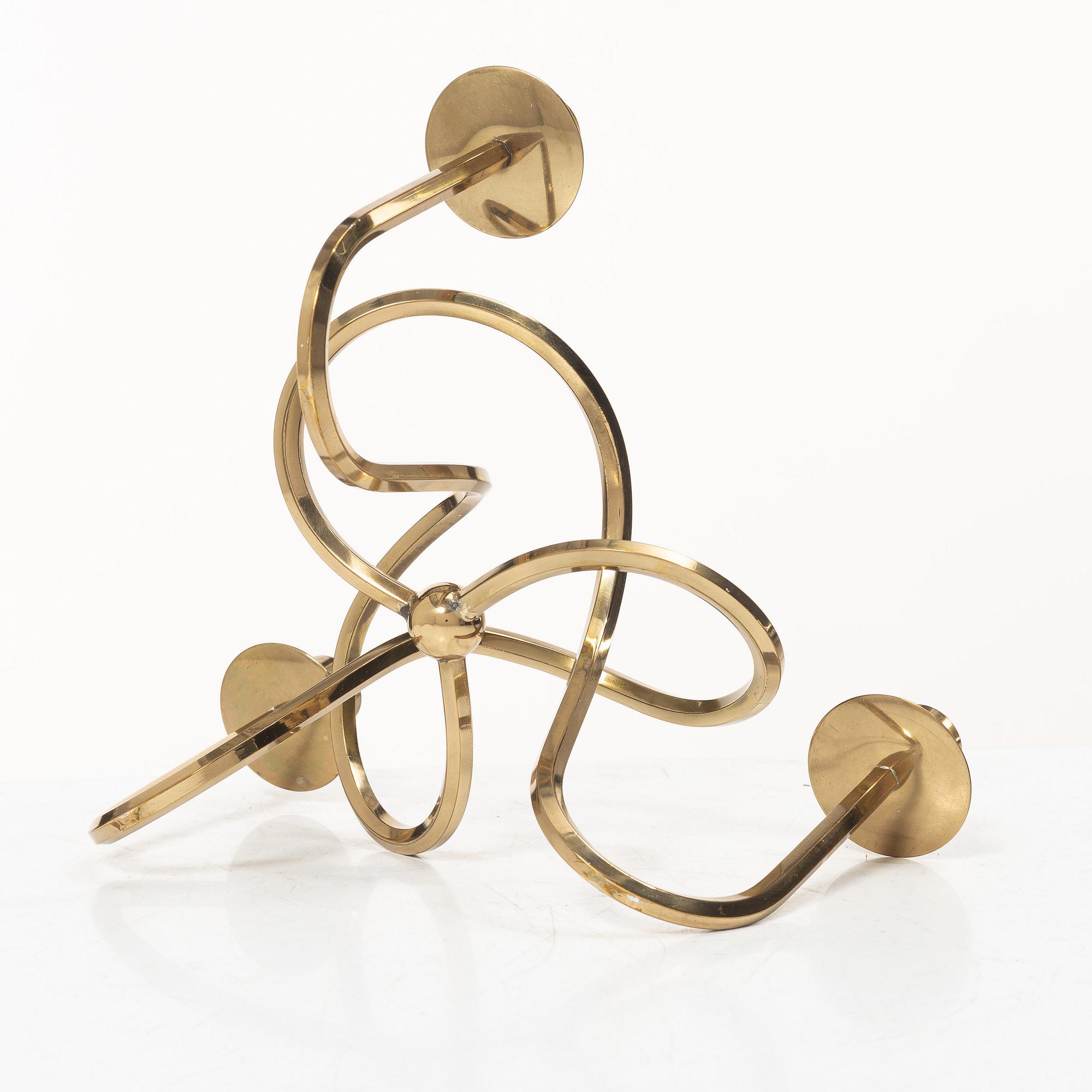 Josef Frank, a brass cadelabrum, "Vänskapsknuten', Firma Svenskt Tenn, Sweden.