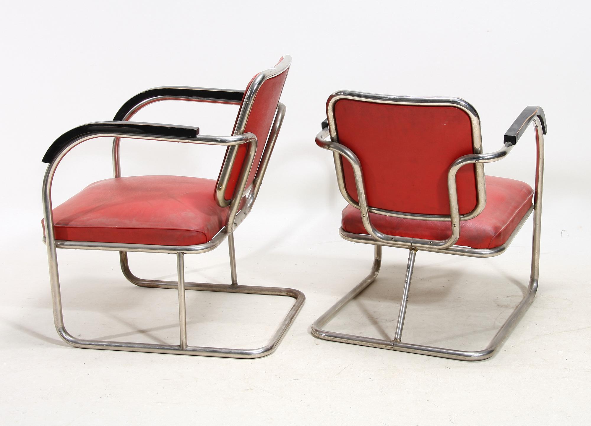 FÅTÖLJER, ett par. Funkis, 1930-tal.