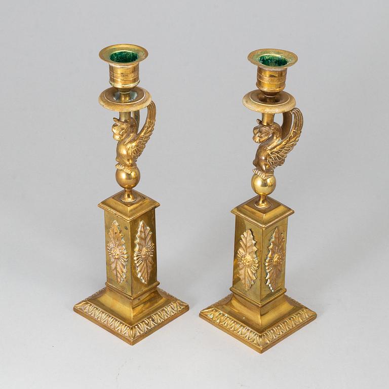 A pair of late Gustavian-style candlesticks, circa 1900.