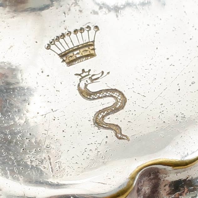 LJUSSTAKAR, 1 par, argent haché, barock, 1700-tal.