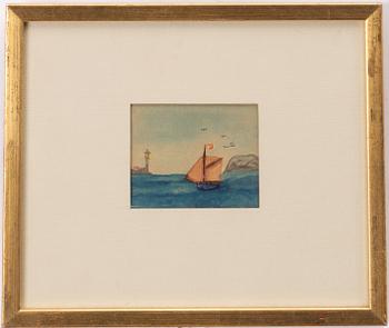 Ivar Arosenius, Sailing boat and lighthouse.