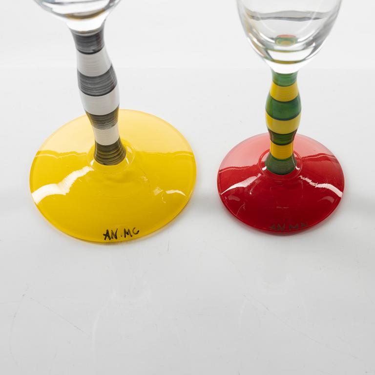 Anne Nilsson, glas, 11 st, "Polka", Orrefors.