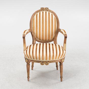 A Louis XVI armchair, Denmark, late 18th century.
