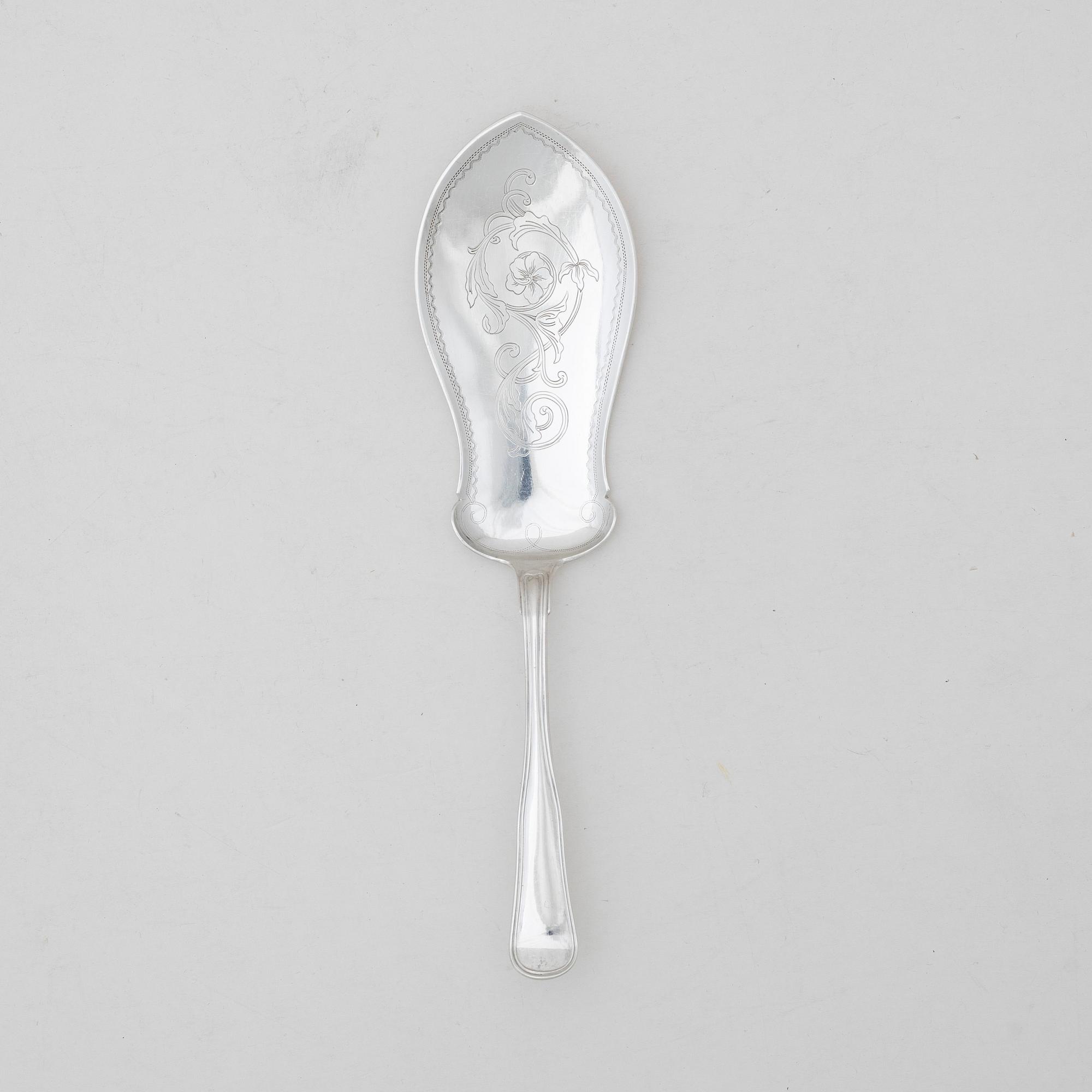 Tårtspade, silver, Danmark 1870-tal.