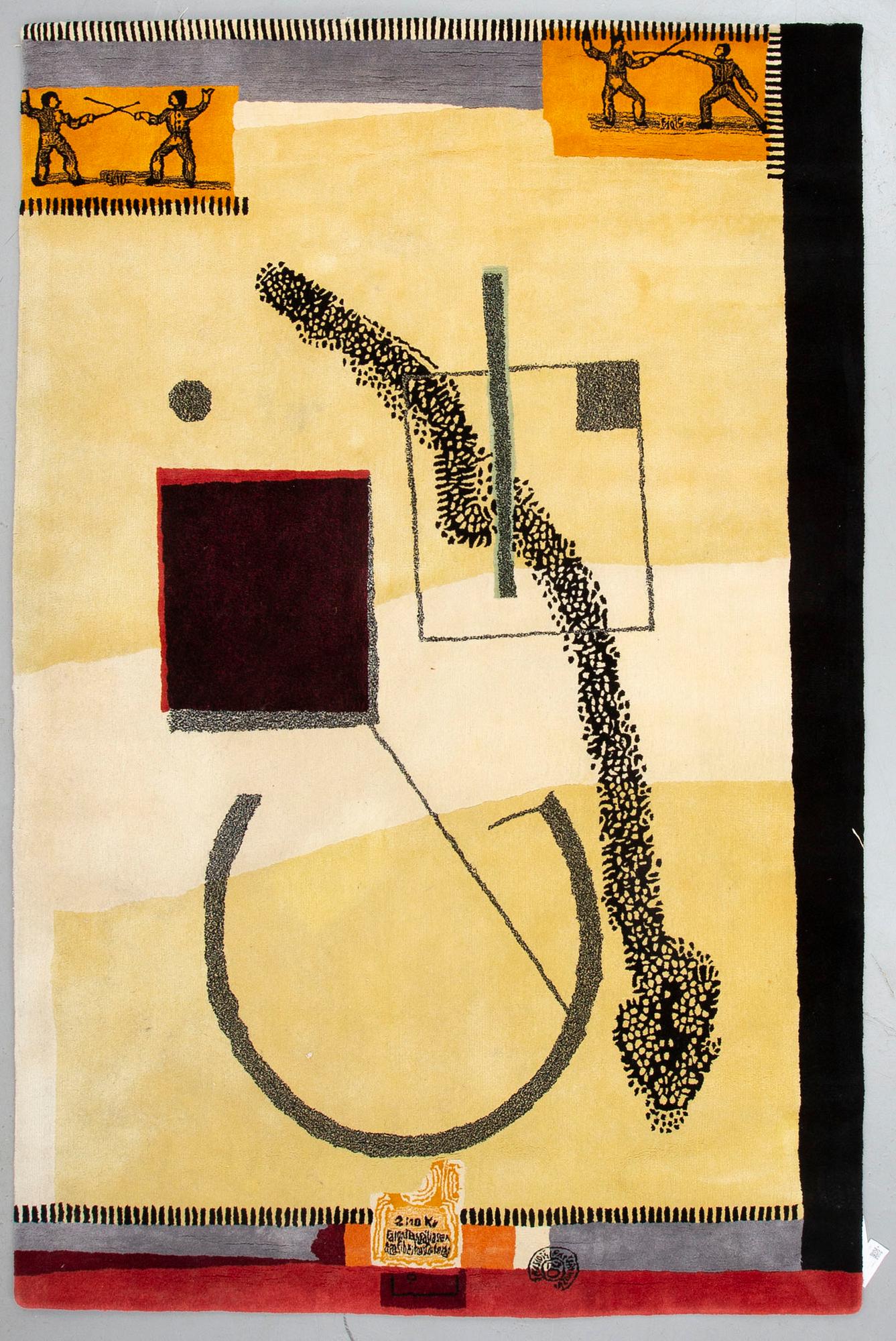 CAROUSCHKA STREIJFFERT, A CARPET, "Construktion", hand tufted, ca  297 x 197 cm.