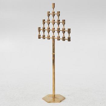 Golvkandelaber, mässing, Metallslöjden Gusum, 1900-talets andra hälft.
