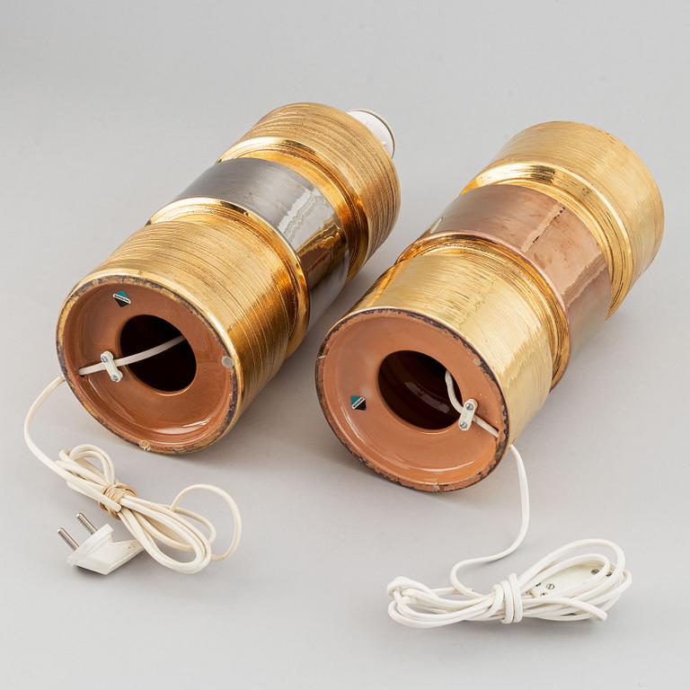 Two earthenware table lights Bitossi, Italy, 1960's-70's.