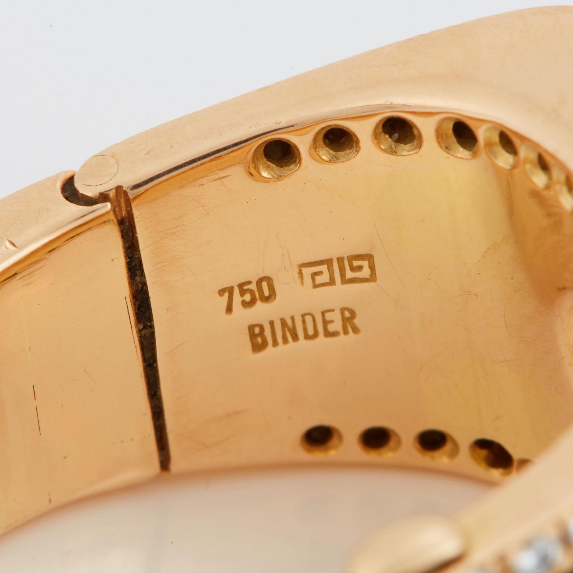 A Paul Binder ring with a modified radiant-cut diamond ca 7 cts quality ca Light Yellow vvs-vs.