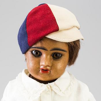 A bisque head doll marked E.D depoussé, France, early 20th century.