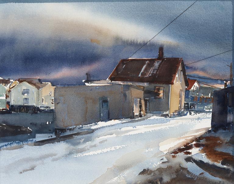 Lars Lerin, "Henningsvär".