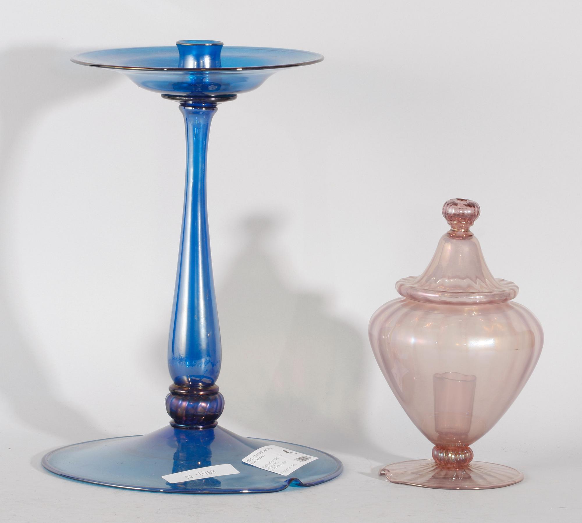 LJUSSTAKE samt LYKTA, glas. Murano.
