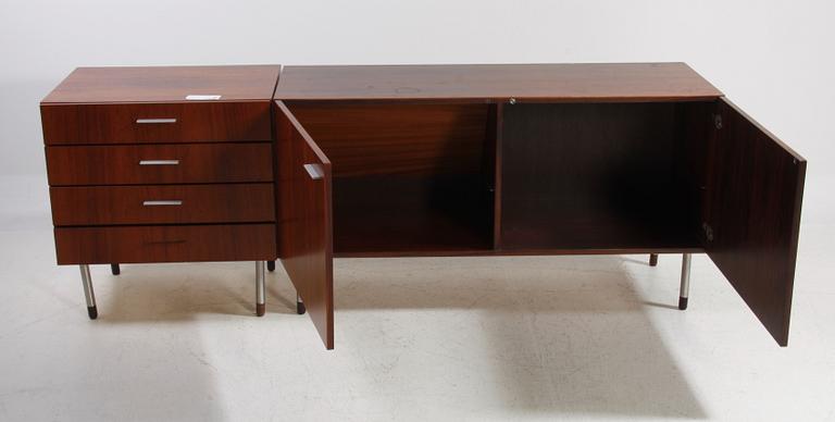 BYRÅ samt SIDEBOARD. 1960-70-tal.