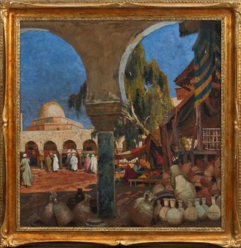 OKÄND KONSTNÄR, olja på duk, sign J. Harker och dat 1917.