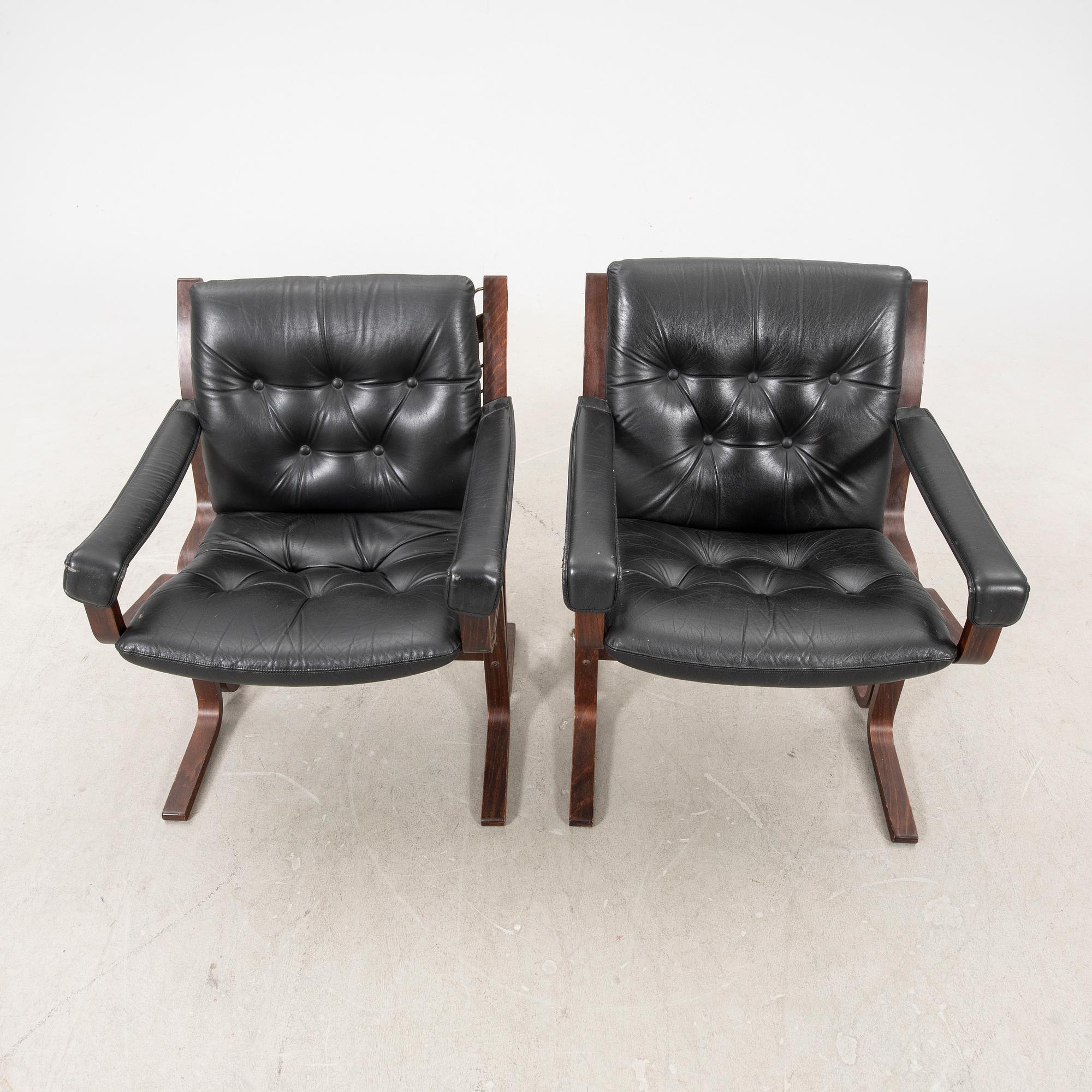 Ingmar Rolling, armchairs 1 pair, Westnofa Furniture, Norway, 1970s.