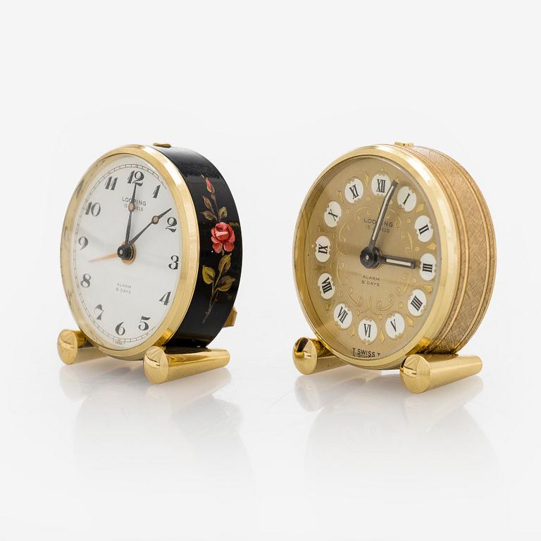 Herätyskellot, 2 kpl, Looping, 8-päivää.