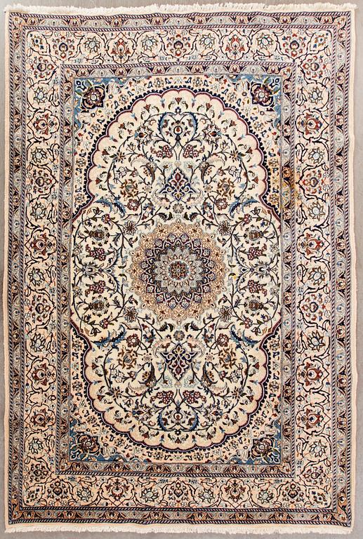 An old Nain part sik carpet ca 290 x 196 cm.