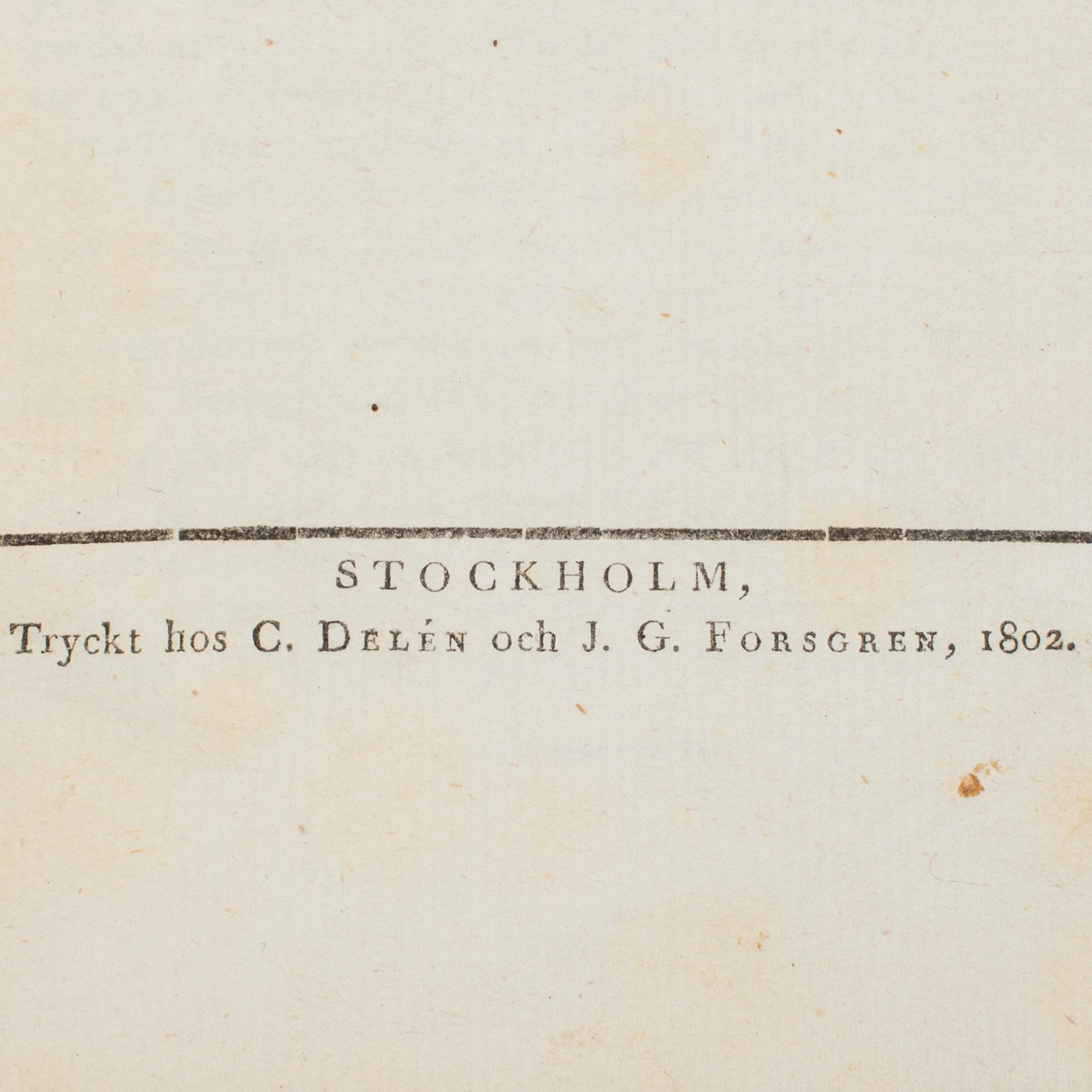 JOHAN WILHELM PALMSTRUCH, SVENSK BOTANIK, 1-9, Stockholm & Uppsala, 1802 - 1825.