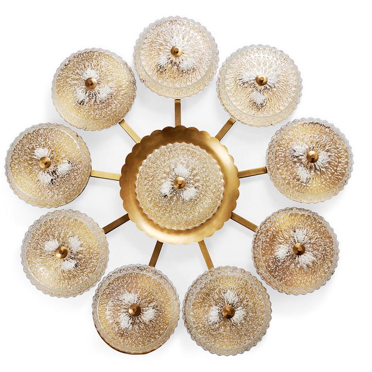 A ceiling lamp attributed to Carl Fagerlund , Orrefors, Sweden probably 1970's.