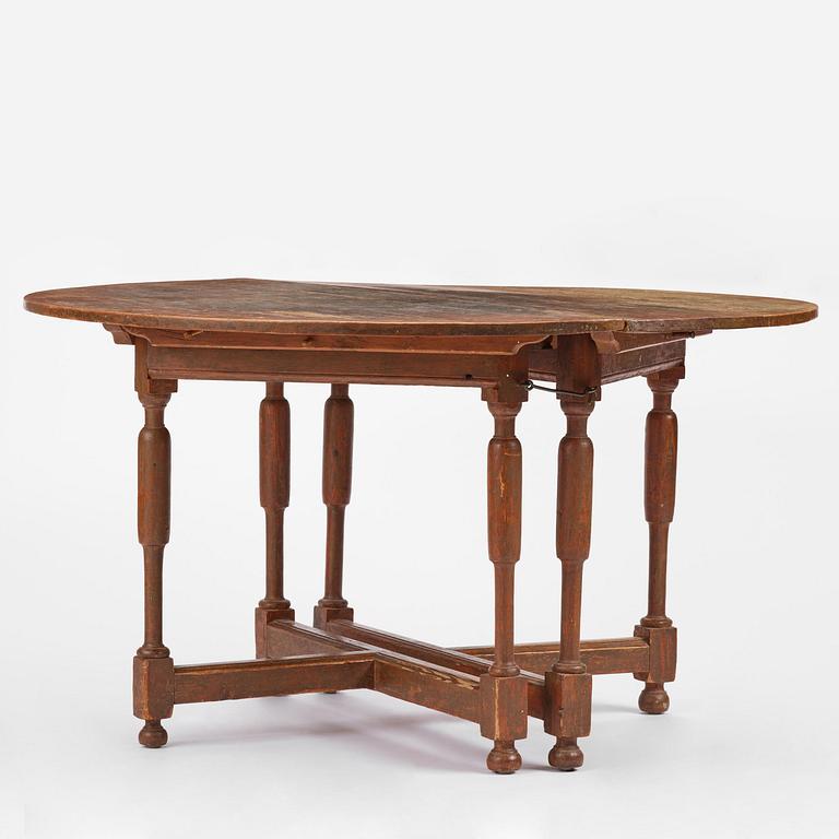 A Swedish D-end baroque dining table, early 18th century.