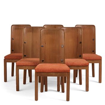 Axel Einar Hjorth, a set of six 'Lovö' chairs, Nordiska Kompaniet, Sweden 1930s.