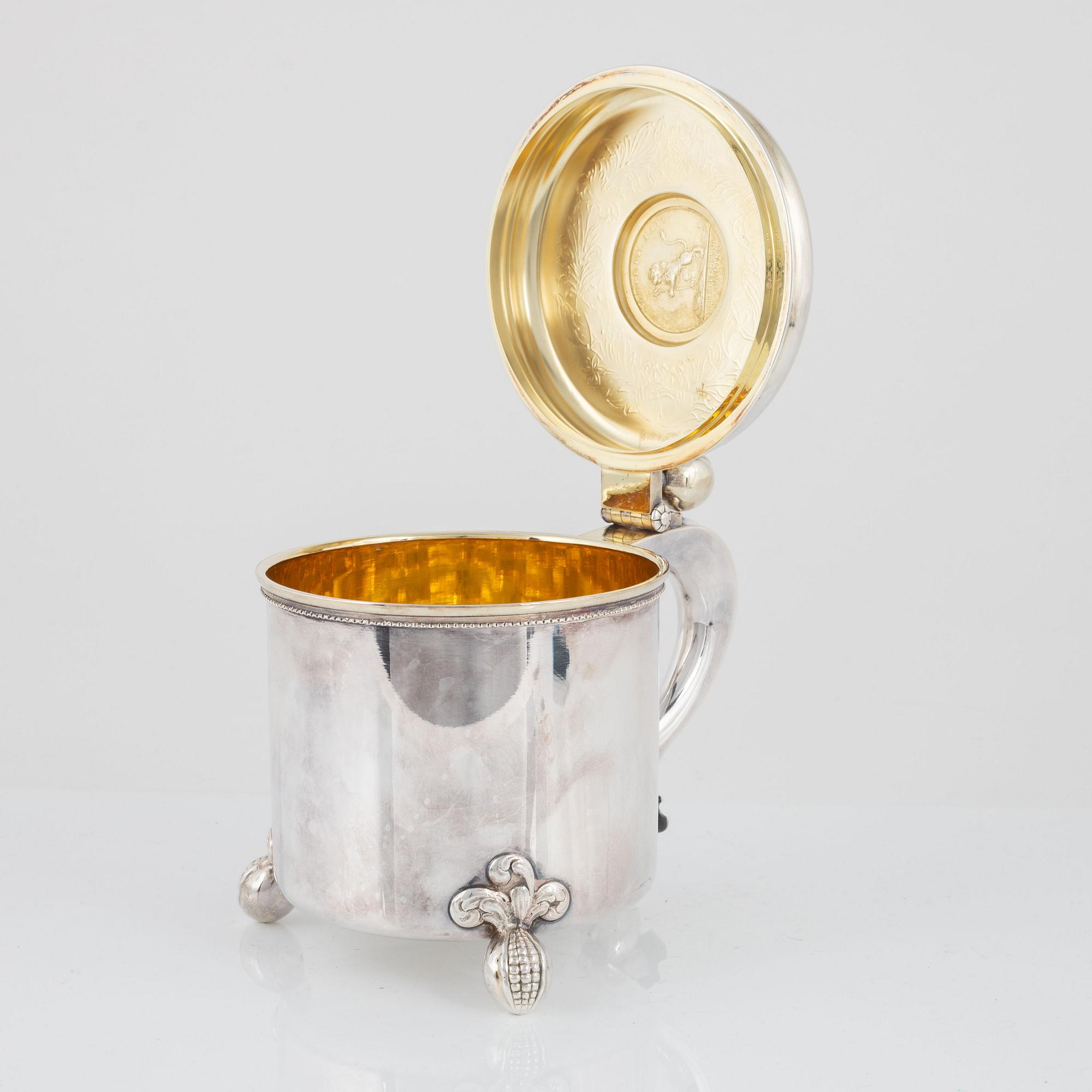 Dryckeskanna, silver, GAB, Stockholm 1939.