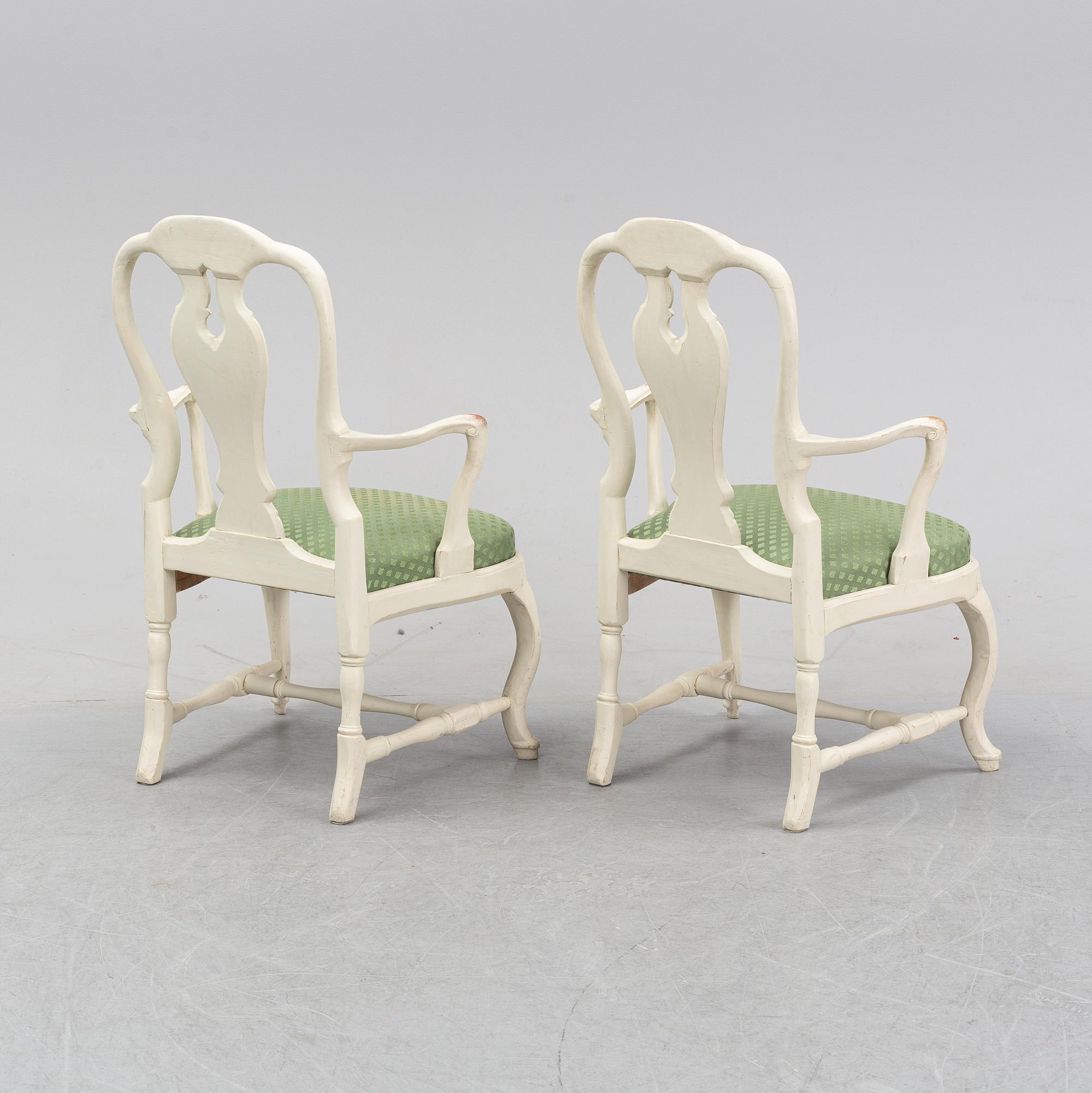 A pair of rococo armchairs, mid 18th Century.