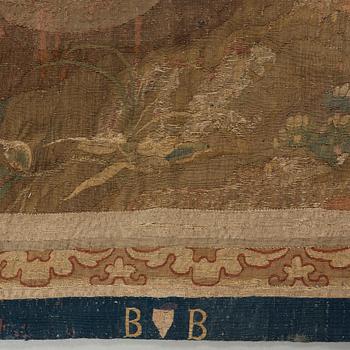 A TAPESTRY, tapestry weave. 339 x 316,5 cm. Brussels, early 17th century.