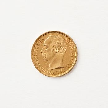 Gold coin, Frederik VIII, Denmark, 10 kroner, 1908.