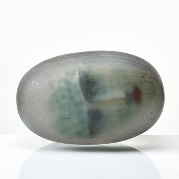 Bertil Vallien, skulptur, vilande huvud, "Resting head", Kosta Boda, unik.