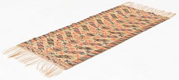 Märta Måås-Fjetterström, a textile, 'Blomkvist', flat weave, approximately 144 x 67 cm, signed MMF.