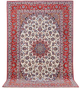 Matta, Isfahan part silke, ca. 317 x 202 cm.