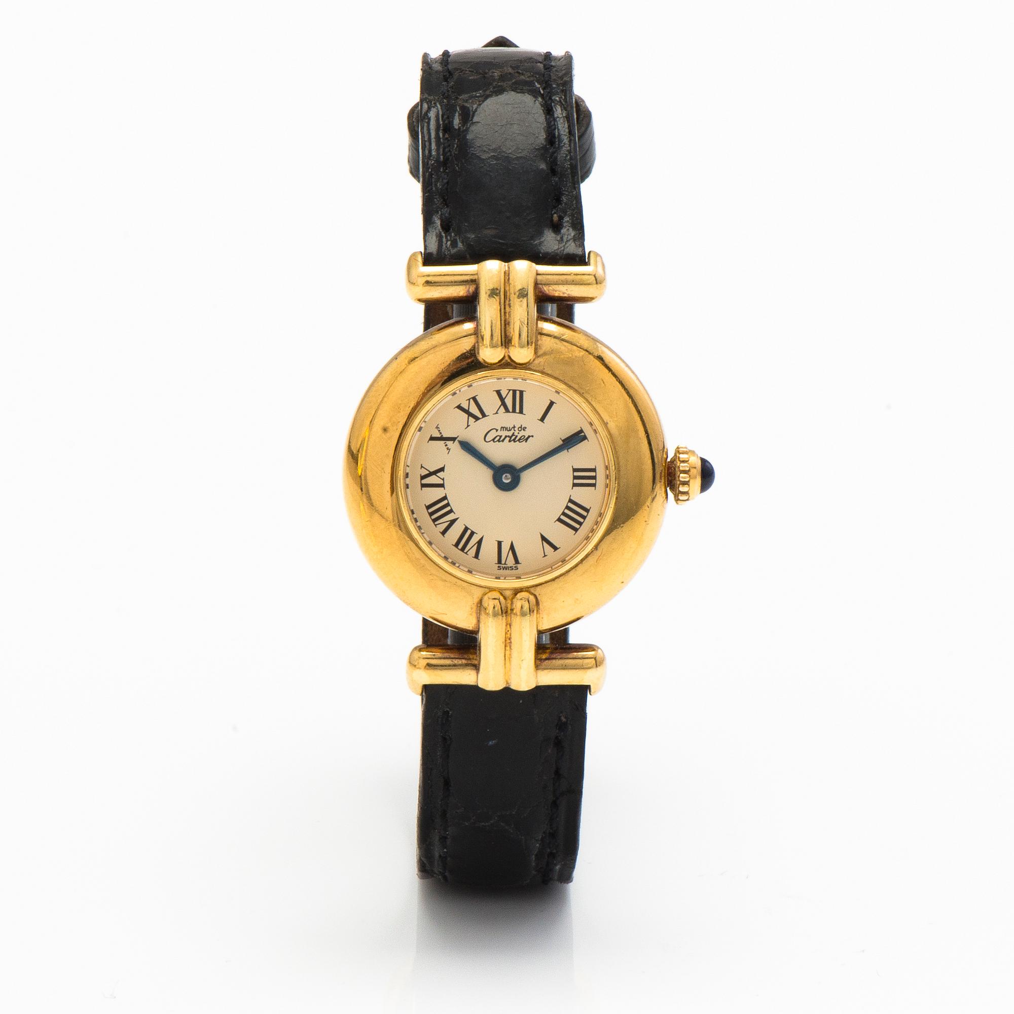 MUST DE CARTIER Vermeil wrist watch 23 mm. Bukowskis