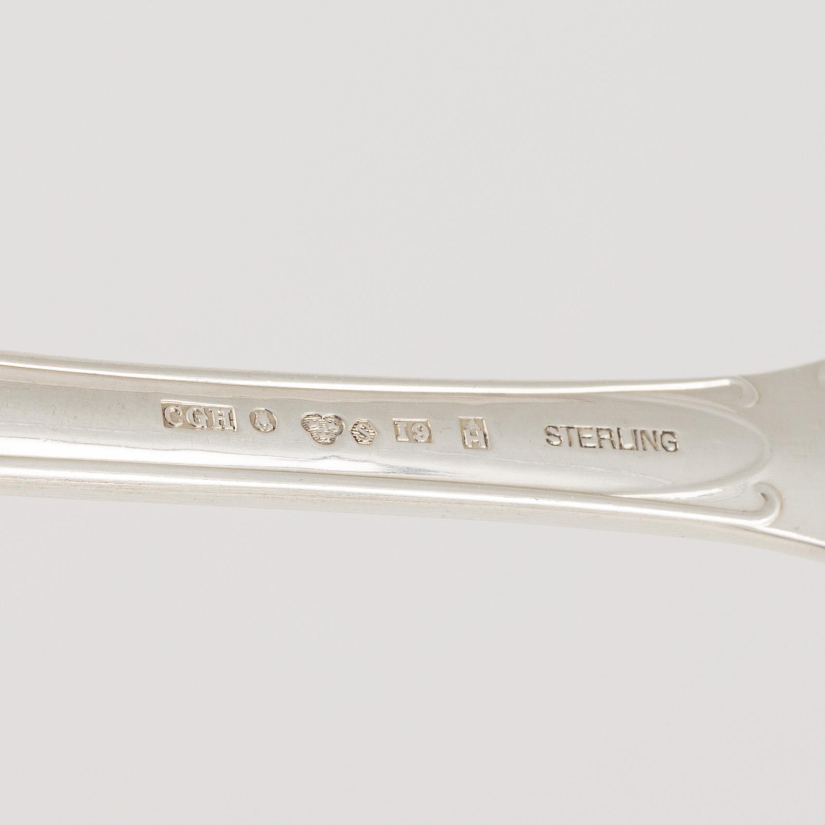 Fiskbestick, 60 delar, silver, modell "Prins Albert", GAB och CG Hallberg, bl a Stockholm 1958.