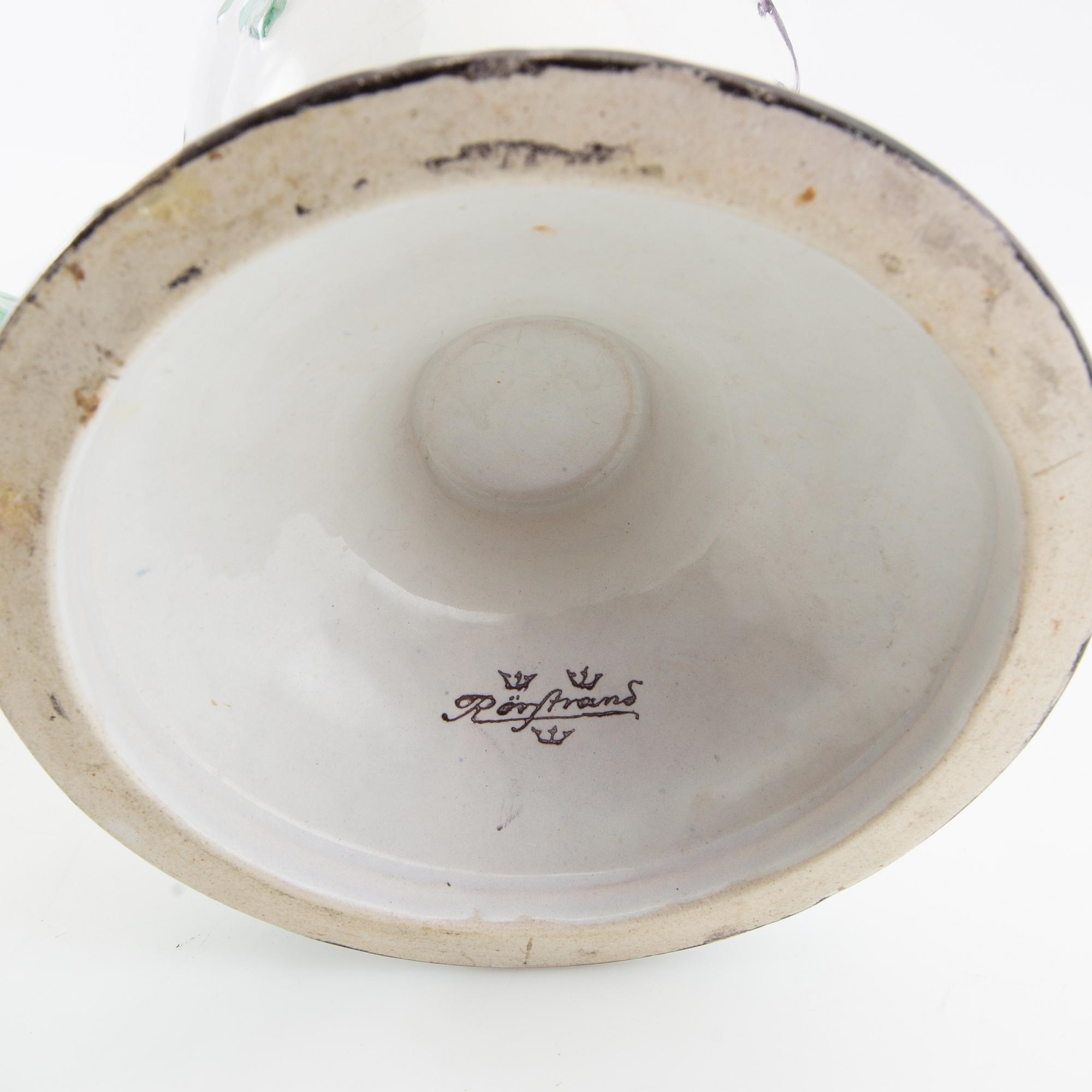 Urna med lock Rokoko-stil Rörstrand 1900-talets första hälft.