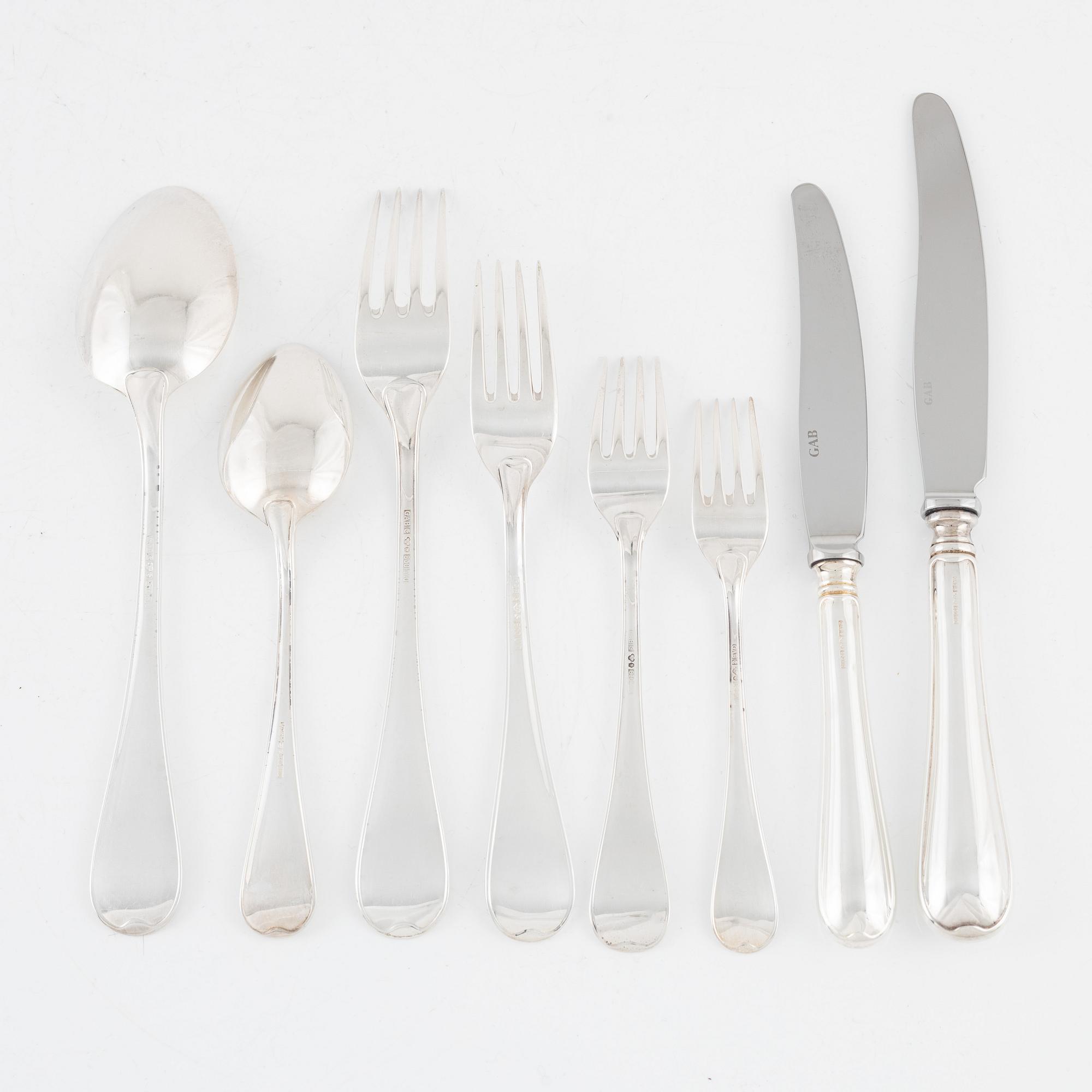 An 82-piece silver flat wear set, 2Svensk Rund", GAB, 1992-1997.