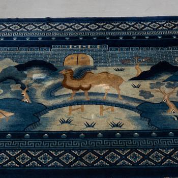 A rug, a semi-antique Baotou figural, China, ca 248 x 178 cm.