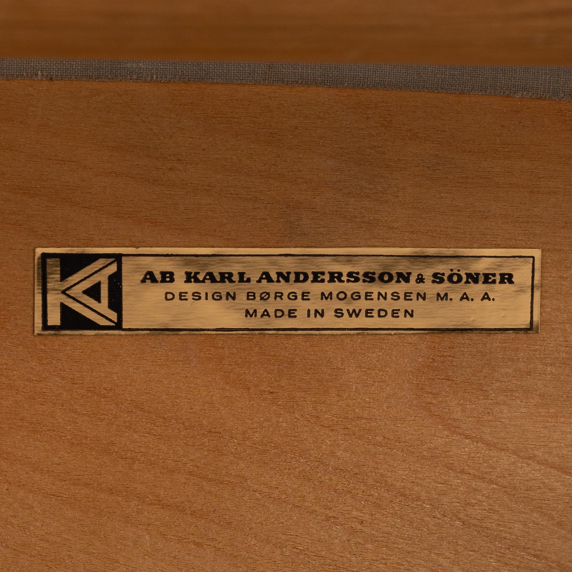 Børge Mogensen, an armchair and chair, Carl Andersson & Söner, second half of the 20th century.