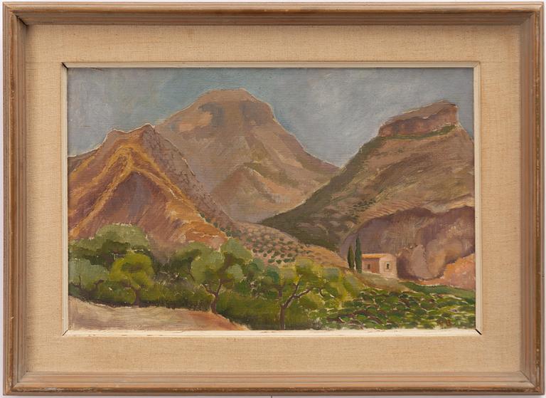 Christian Berg, Landskap med olivlundar, Grekland.