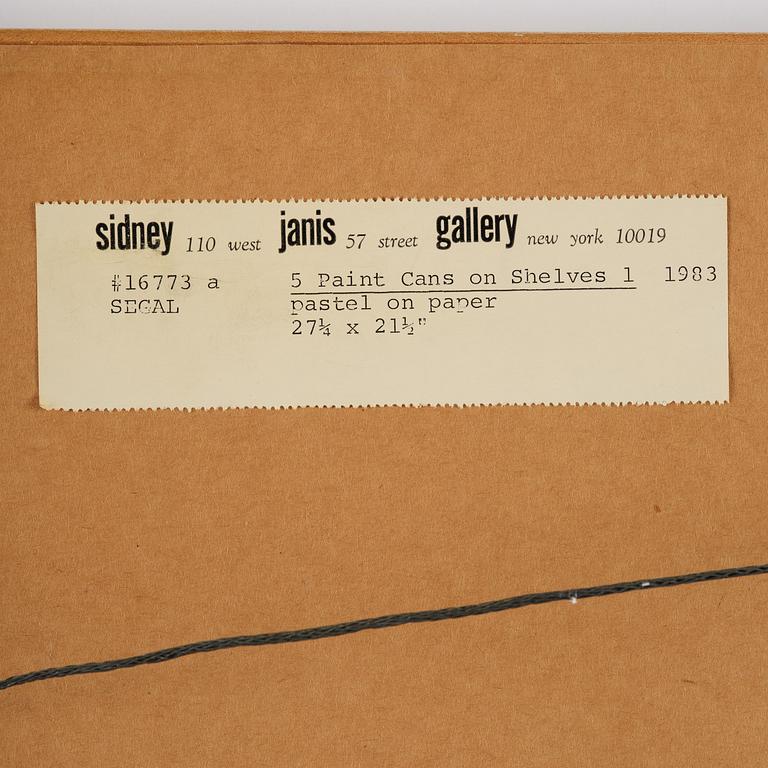George Segal, "5 Paint Cans on Shelves 1".