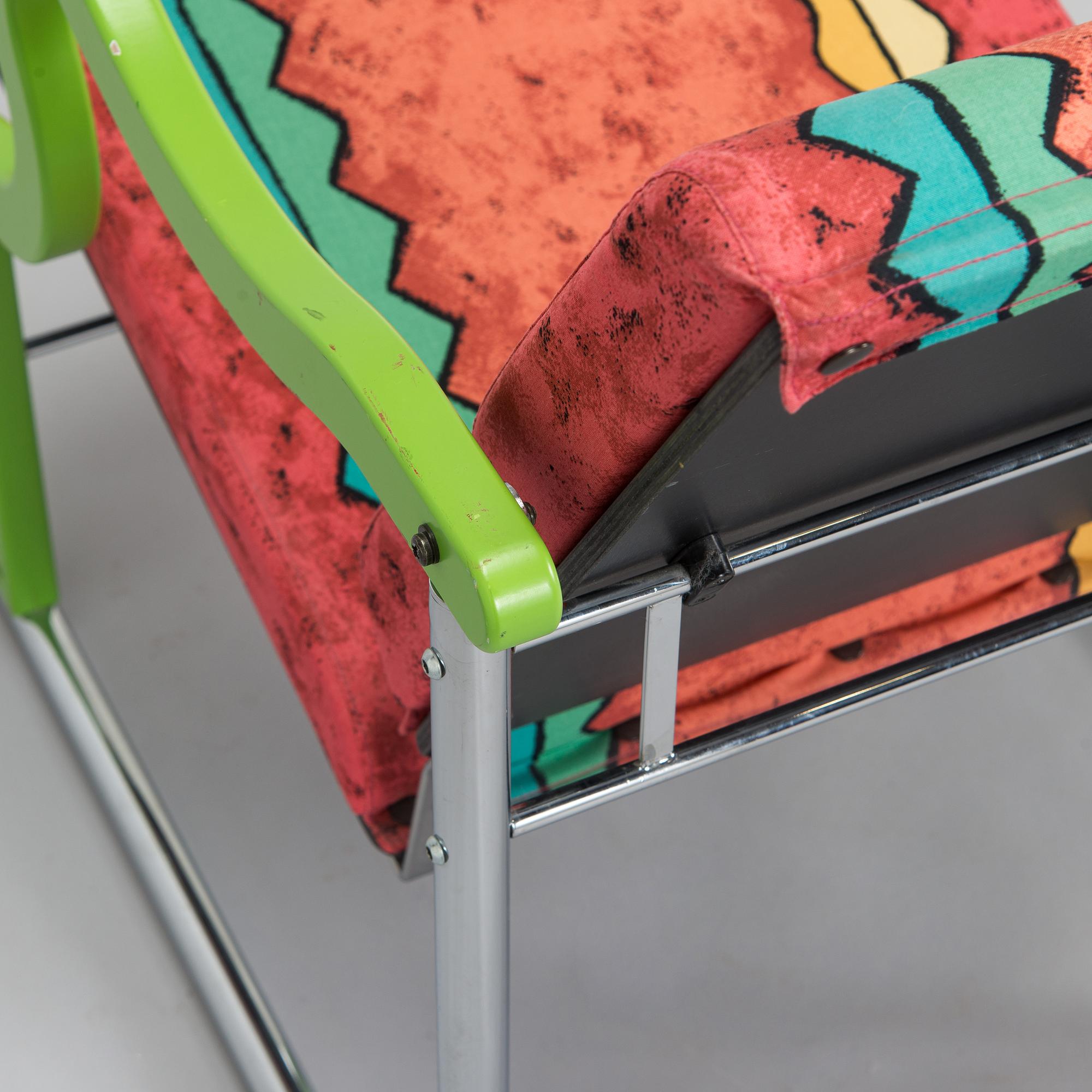 Yrjö Kukkapuro, A 1980s  'Experiment' open armchair for Avarte, Finland.