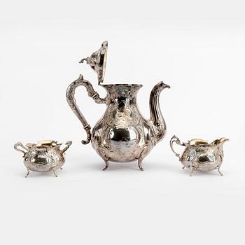 A four-piece rococo style silver coffee service, GEWE, Sweden 1976 and 1978.