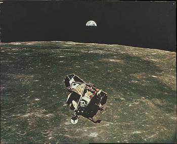 HASSELBLAD / NASA, FOTOREPRODUKTIONER, 3 st, på plastskiva, 1960-tal.